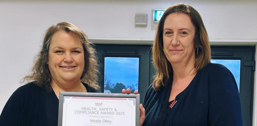 Nicola Olley recognised with MAP’s Health, Safety & Compliance Award 2025